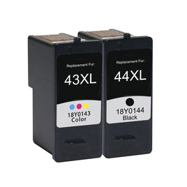 2 x Compatible Lexmark No. 44XL + Lexmark No. 43XL Ink Cartridge 18Y0144A + 18Y0143A (1BK 1CL)