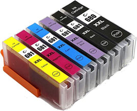 6 x Compatible Canon PGI-680XXL CLI-681XXL Extra High Yield Ink Cartridge [1BK 1PBK 1C 1M 1Y 1PB]