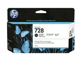 1 x Genuine HP 728 Matte Black Ink Cartridge 3WX30A - 300mL