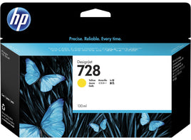 1 x Genuine HP 728 Yellow Ink Cartridge F9J65A - 130mL