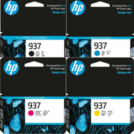 4 x Genuine HP 937  Ink Cartridge 4S6W2NA - 4S6W5NA (1BK 1C 1M 1Y)