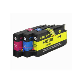 3 x Compatible HP 951XL CMY High Yield Colour Ink Cartridge CN046AA - CN048AA (1C 1M 1Y)