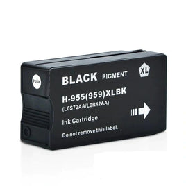 3 x Compatible HP 955XL Black High Yield Ink Cartridge L0S72AA - 2,000 Pages