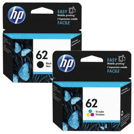 2 x Genuine HP 62 Ink Cartridge C2P04AA + C2P06AA (1BK 1CL)