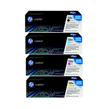 4 x Genuine HP 125A Toner Cartridge CB540A - CB543A