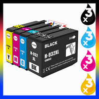 
              12 x Compatible HP 932XL 933XL High Yield Ink Cartridge CN053AA - CN056AA (3BK 3C 3M 3Y)
            