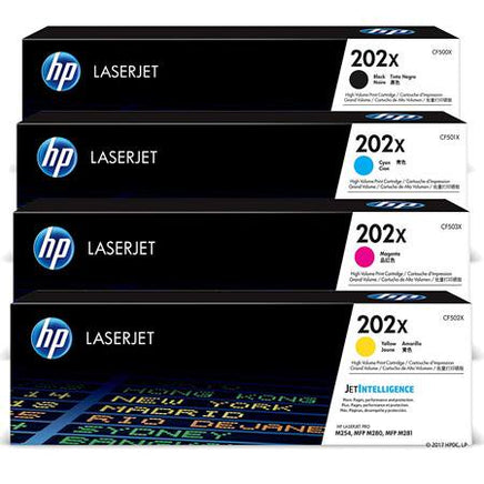 4 x Genuine HP 202X Toner Cartridge CF500X - CF503X