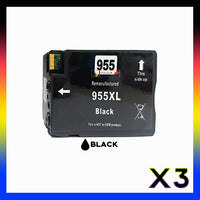 
              3 x Compatible HP 955XL Black High Yield Ink Cartridge L0S72AA - 2,000 Pages
            