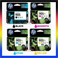 
              4 x Genuine HP 905 BK + HP 905XL CMY Colour Ink Cartridge T6M01AA - T6M17AA (1BK 1C 1M 1Y)
            