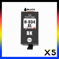 
              5 x Compatible HP 934XL Black High Yield Ink Cartridge C2P23AA - 1,000 Pages
            