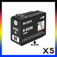 
              5 x Compatible HP 932XL Black High Yield Ink Cartridge CN053AA - 1,000 Pages
            