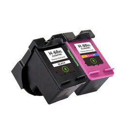 2 x Compatible HP 60XL Inkjet Cartridge CC641WA + CC644WA (1BK 1CL)