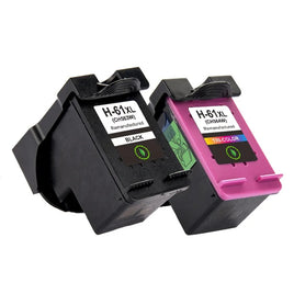 2 x Compatible HP 61XL High Yield Inkjet Cartridge CH563WA + CH564WA (1BK 1CL)