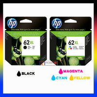 
              2 x Genuine HP 62XL High Yield Ink Cartridge C2P05AA + C2P07AA
            