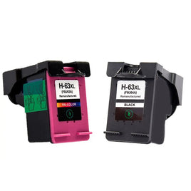 2 x Compatible HP 63XL High Yield Inkjet Cartridge F6U64AA + F6U63AA (1BK 1CL)