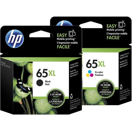 2 x Genuine HP 65XL High Yield Ink Cartridge N9K04AA + N9K03AA