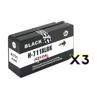 
              3 x Compatible HP 711XL Black Ink Cartridge CZ133A
            