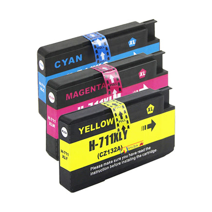 3 x Compatible HP 711XL CMY Colour Ink Cartridge CZ131A - CZ133A