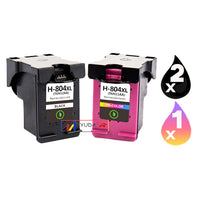 
              3 x Compatible HP 804XL High Yield Inkjet Cartridge T6N12AA + T6N11AA
            