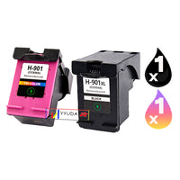 
              2 x Compatible HP 901XL Black + 901 Colour Inkjet Cartridge CC654AA + CC656AA
            