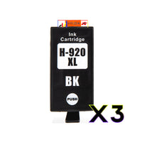 
              3 x Compatible HP 920XL High Yield Black Ink Cartridge CD975AA
            