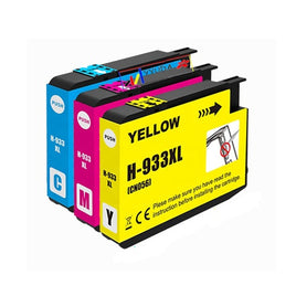 3 x Compatible HP 933XL CMY High Yield Colour Ink Cartridge CN054AA - CN056AA (1C 1M 1Y)