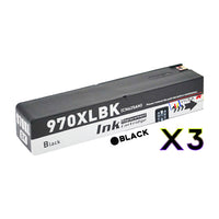 
              3 x Compatible HP 970XL Black Ink Cartridge CN625AA
            