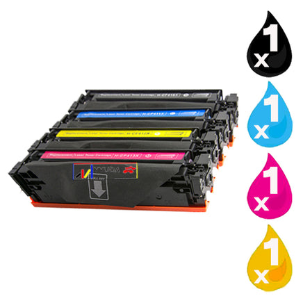 4 x Compatible HP 410X Toner Cartridge CF410X - CF413X