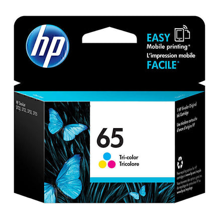 1 x Genuine HP 65 Tri Colour Ink Cartridge N9K01AA