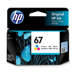 1 x Genuine HP 67 Tri Colour Ink Cartridge 3YM55AA