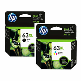 2 x Genuine HP 63XL High Yield Ink Cartridge F6U64AA + F6U63AA