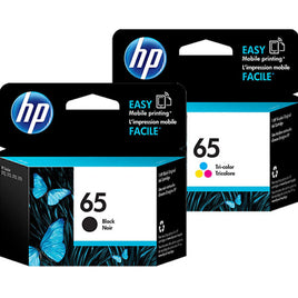 2 x Genuine HP 65 Ink Cartridge N9K02AA + N9K01AA