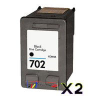 
              2 x Compatible HP 702 Black Inkjet Cartridge CC660AA
            