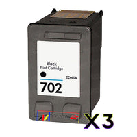 
              3 x Compatible HP 702 Black Inkjet Cartridge CC660AA
            