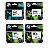 
              4 x Genuine HP 905 BK + HP 905XL CMY Colour Ink Cartridge T6M01AA - T6M17AA (1BK 1C 1M 1Y)
            