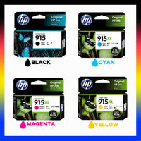 
              4 x Genuine HP 915 Black + HP 915XL Colour Ink Cartridge 3YM18AA - 3YM21AA
            