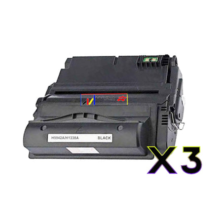 3 x Compatible HP 38A Black Toner Cartridge Q1338A