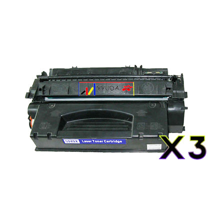 3 x Compatible HP 49X Black Toner Cartridge Q5949X - 6,000 Pages