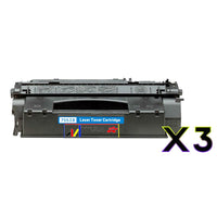 
              3 x Compatible HP 53X Black Toner Cartridge Q7553X - 7,000 Pages
            