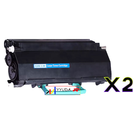 2 x Compatible Lexmark E260 / E360 / E460 Black Toner Cartridge E260A11P