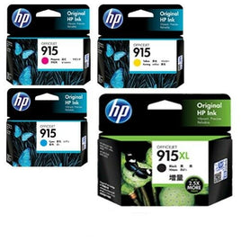 4 x Genuine HP 915XL Black + HP 915 Colour Ink Cartridge 3YM22AA, 3YM15AA - 3YM17AA