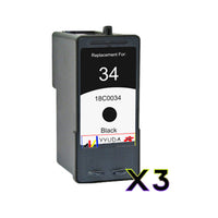 
              3 x Compatible Lexmark 34 Black Ink Cartridge 18C0034
            