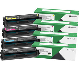 4 x Genuine Lexmark C333HK0 - C333HY0 High Yield Toner Cartridge