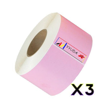 3 x Direct Thermal Labels Pink 100mm X 150mm